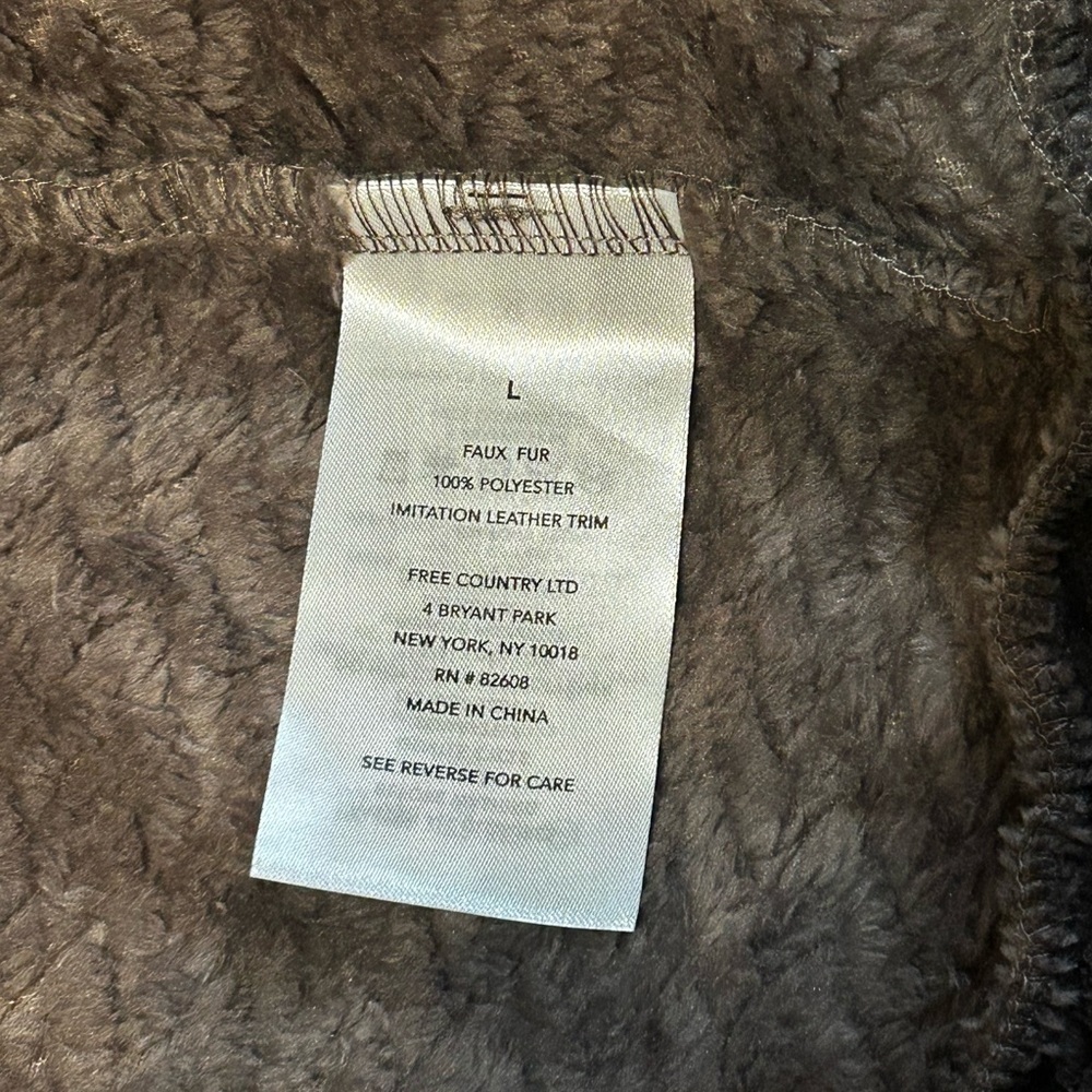 Free Country Butter Pile Fleece Jacket Size L Brown Plush Cozy NWT - Picture 13 of 13
